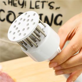 1pc Meat Hammer; Kitchen Loose Meat Needle; Steak Tenderizer; Pork Chop Hammer Tool (Color: White, style: 16 Needles)